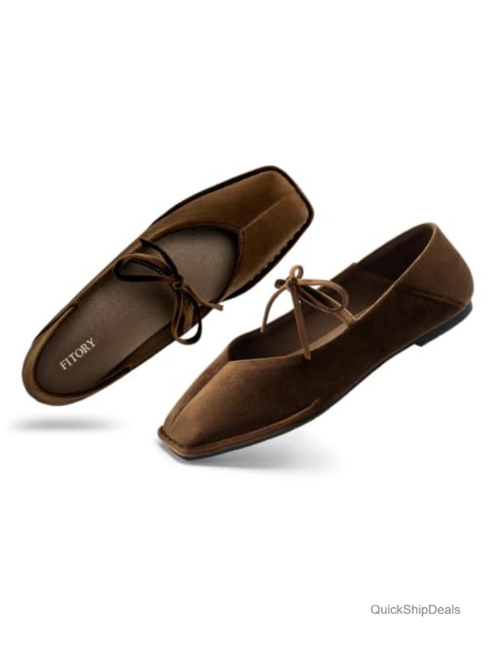 Faux Suede Square Toe Ballet Flats Mary Jane Comfortable Slip-On
